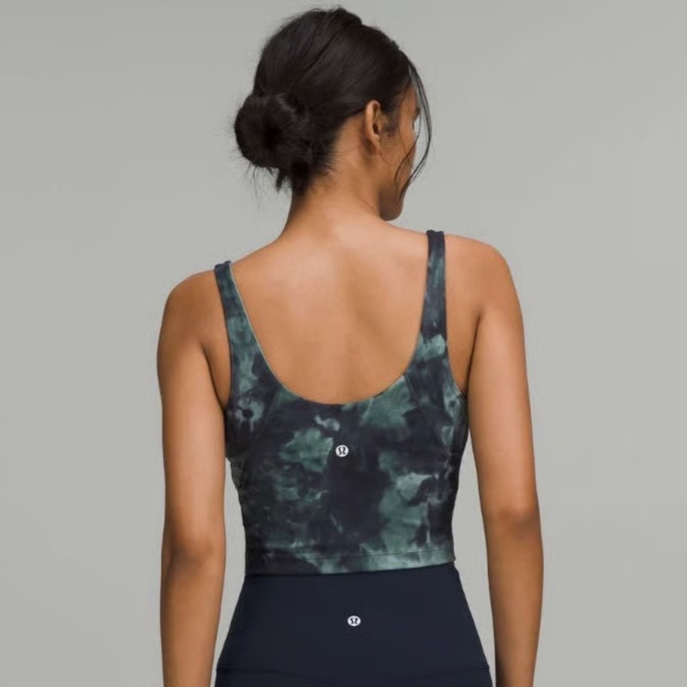 Lululemon Align Cropped Tank Top Diamond Dye Silver Blue - Picture 2 of 6